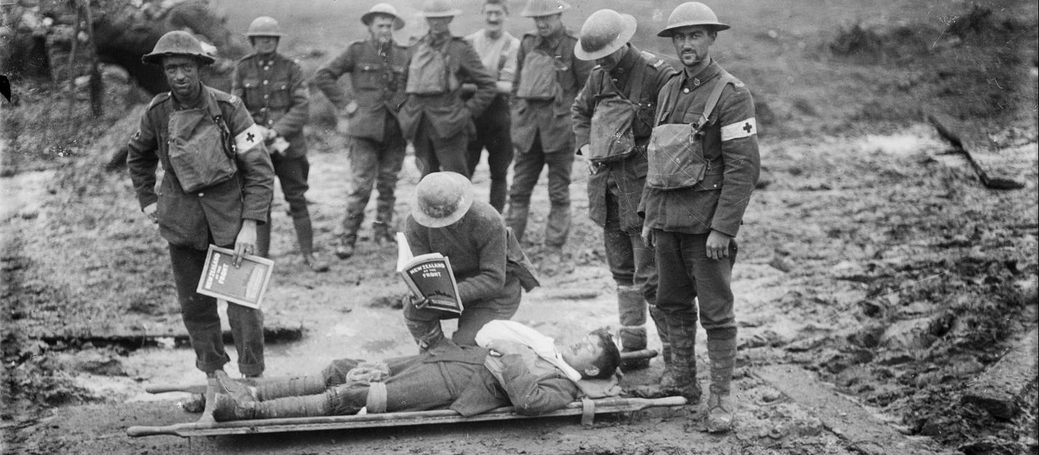 Kiwi troops at Clapham Junction, near Passchendaele, in November 1917. Credit: Alexander Turnbull Library (Ref: 1/2-012979-G)