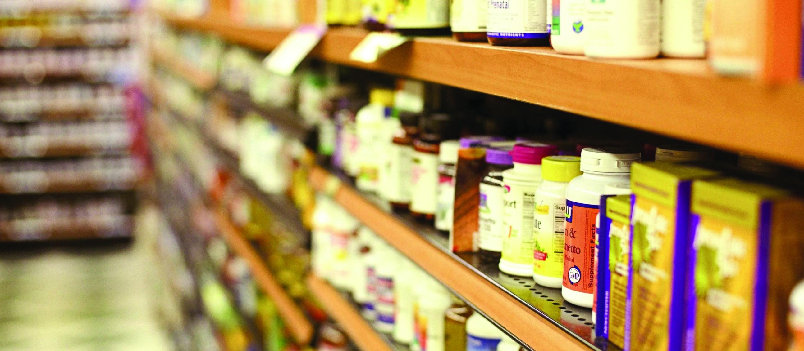 Pharmacy shelves