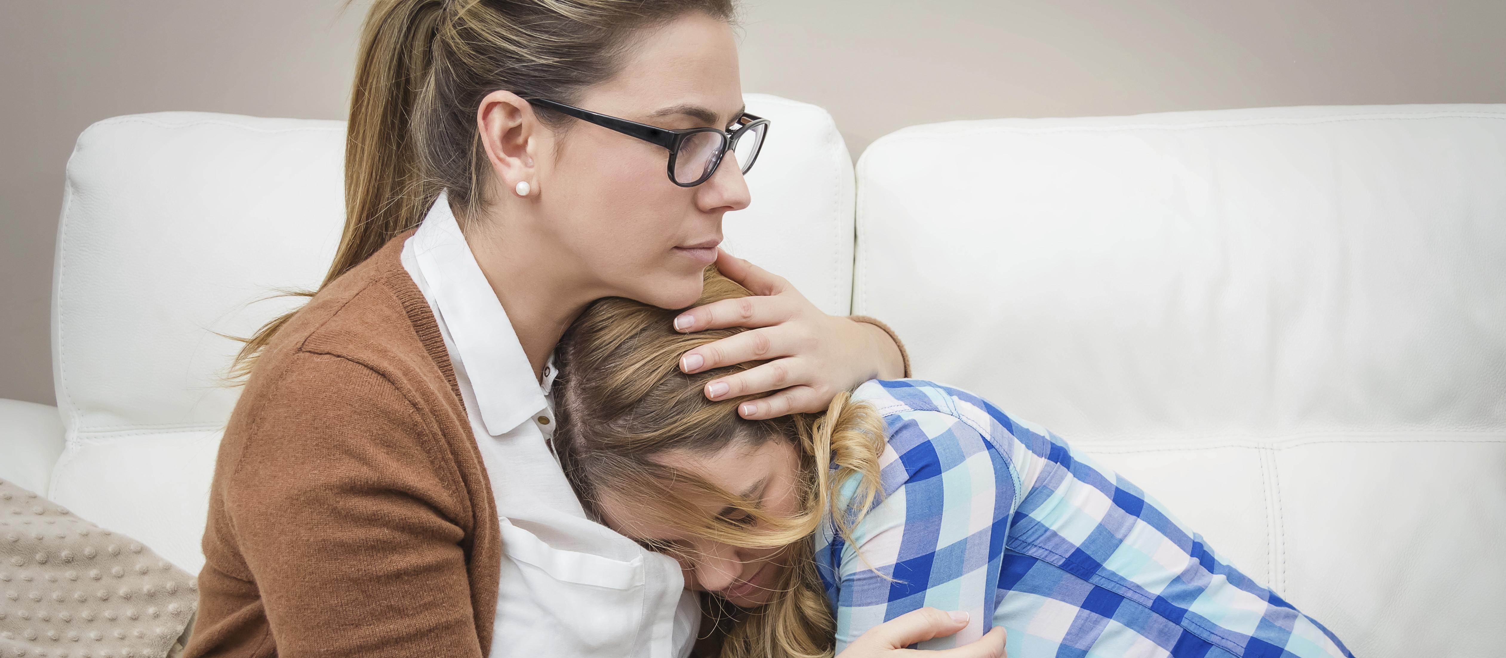 Teenager and mother