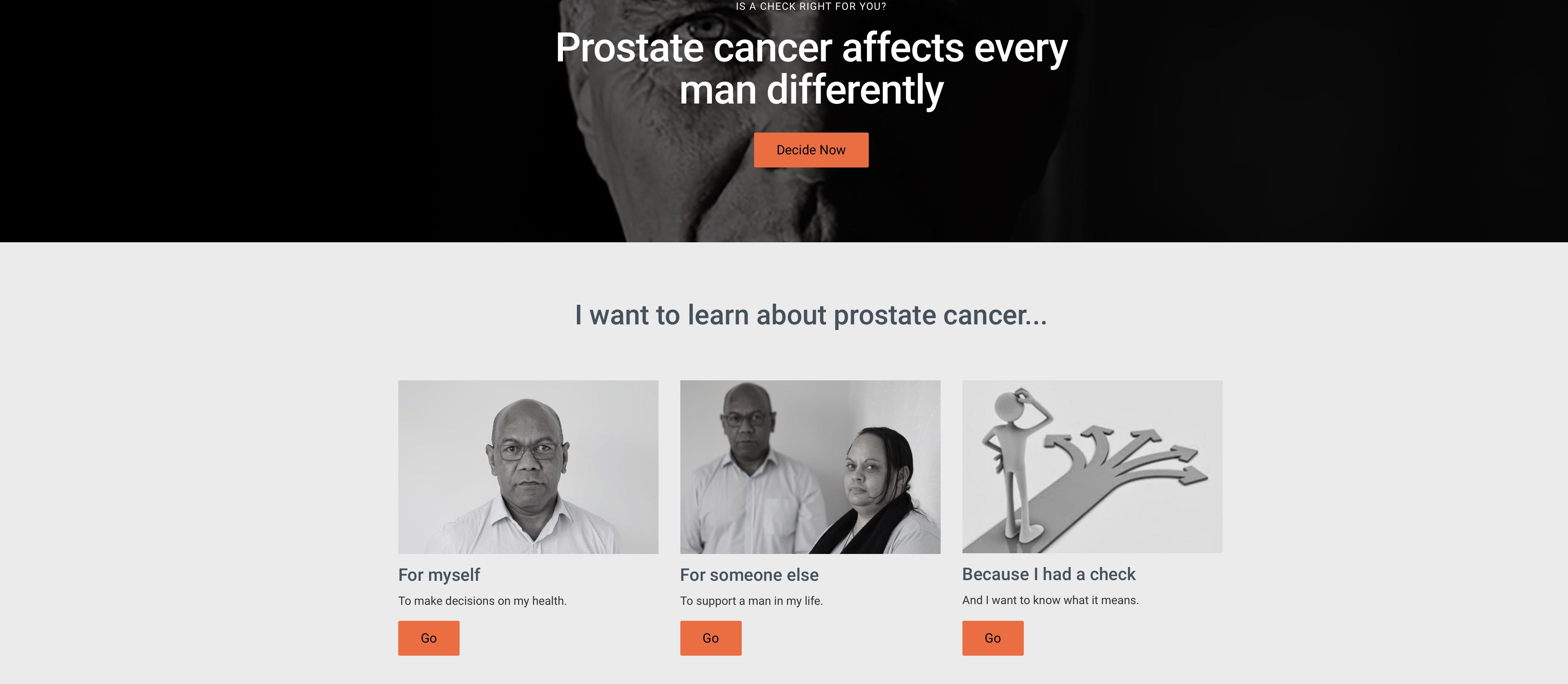 Prostate Cancer Check Patient Website