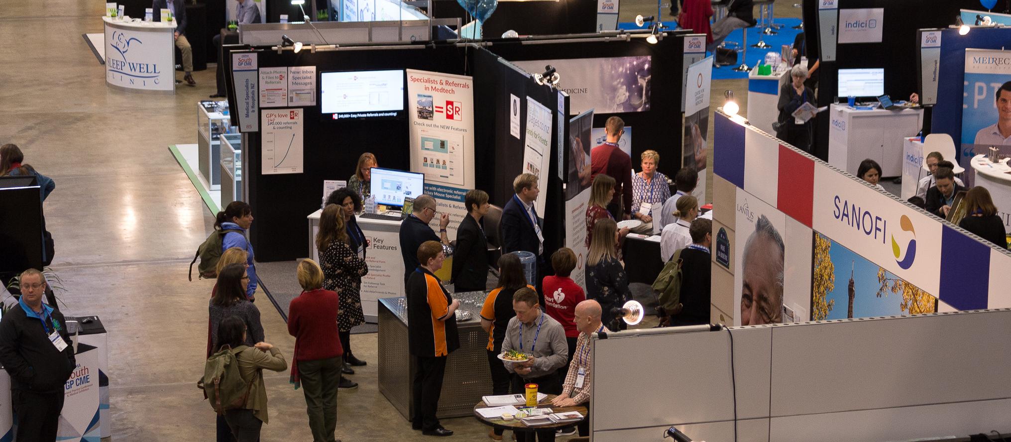 Horncastle Arena exhibition hall, where South GP CME delegates had the chance to find out about more than 70 exhibitors, from non-profit organisations to pharmaceutical and health IT companies 