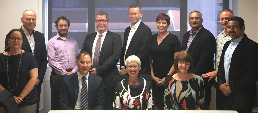 The new Federation Board: - Standing (left to right): Norma Lane, Peter Larmer, Dr Angus Chambers, Andrew Gaudin, Dr Harley Aish, Dr Helen Francis (RN), Donovan Clarke, Martin Hefford, Arish Naresh. Sitting: Dr Jeff Lowe, Hon. Steve Chadwick (Chair), Karen Guilliland