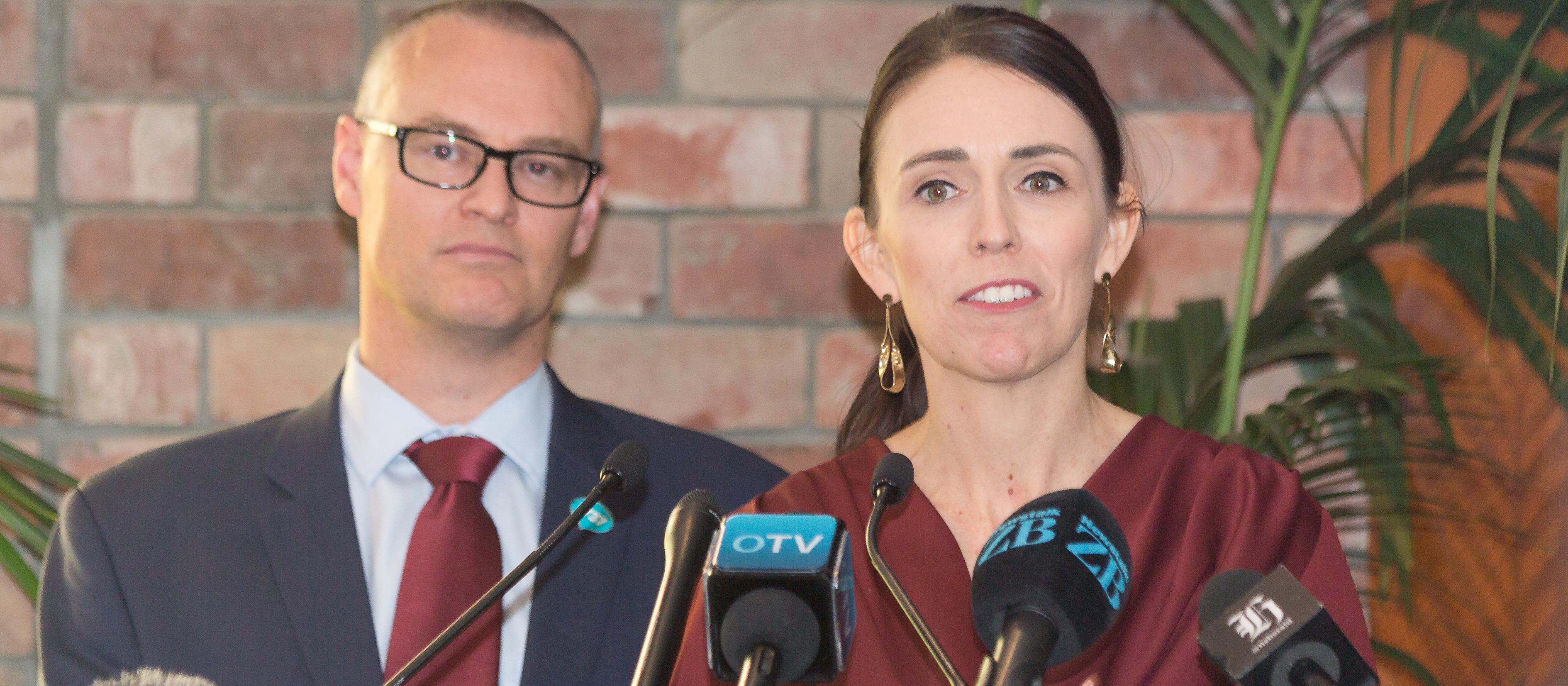 David Clark and Jacinda Ardern at Newtown