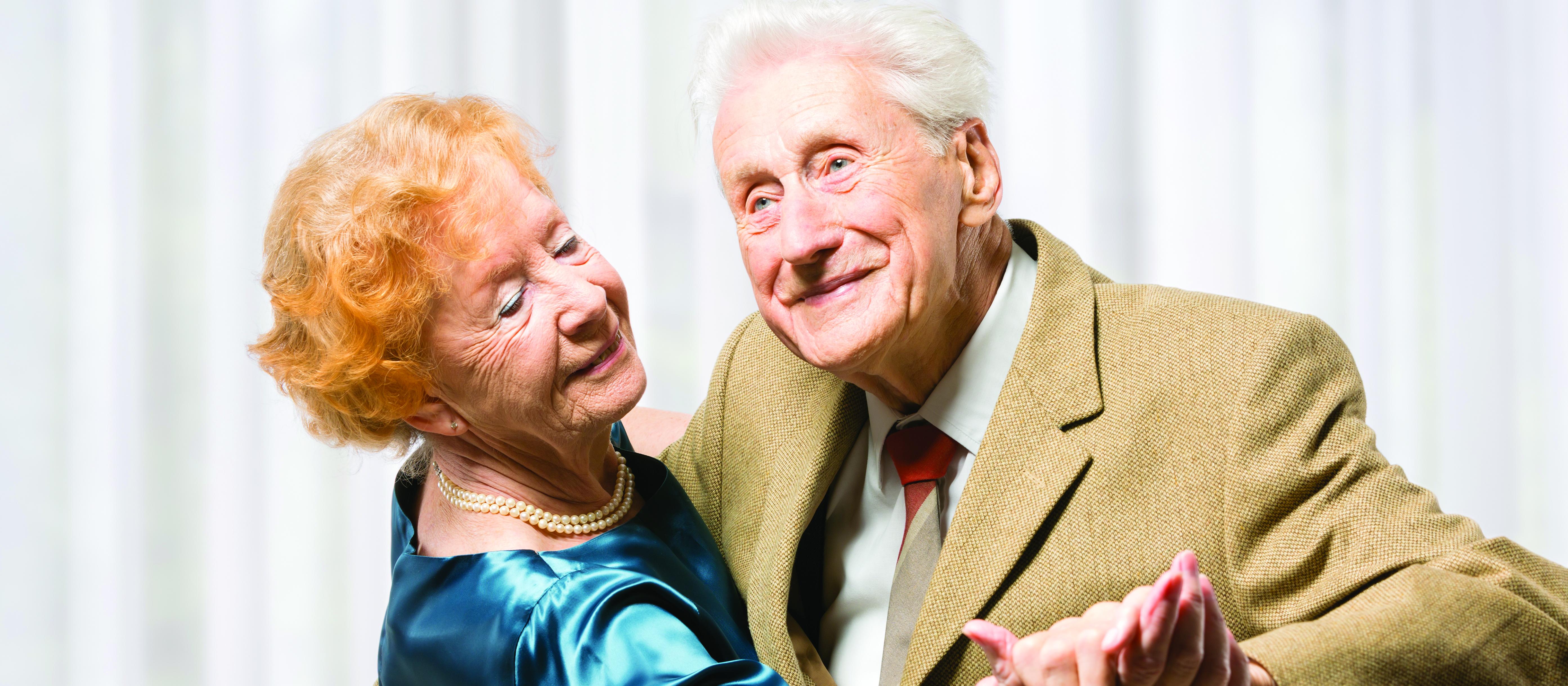 Older couple ballroom dancing