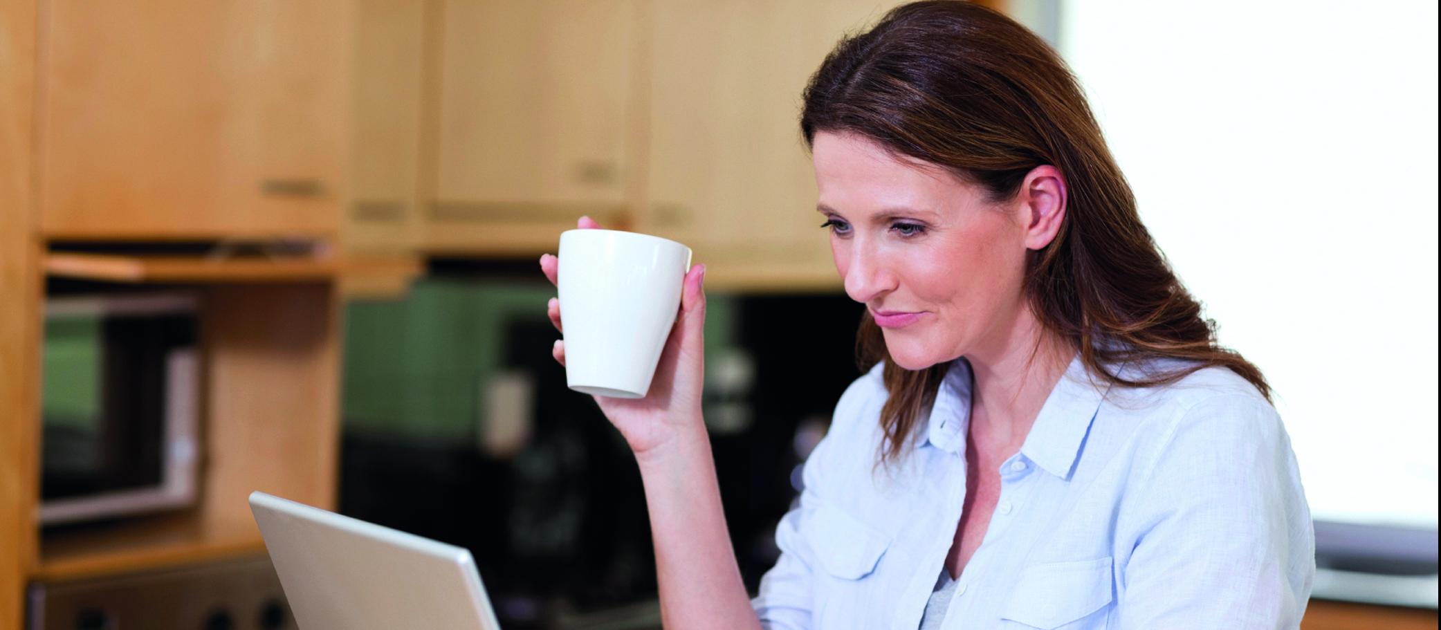 Woman drinking coffee