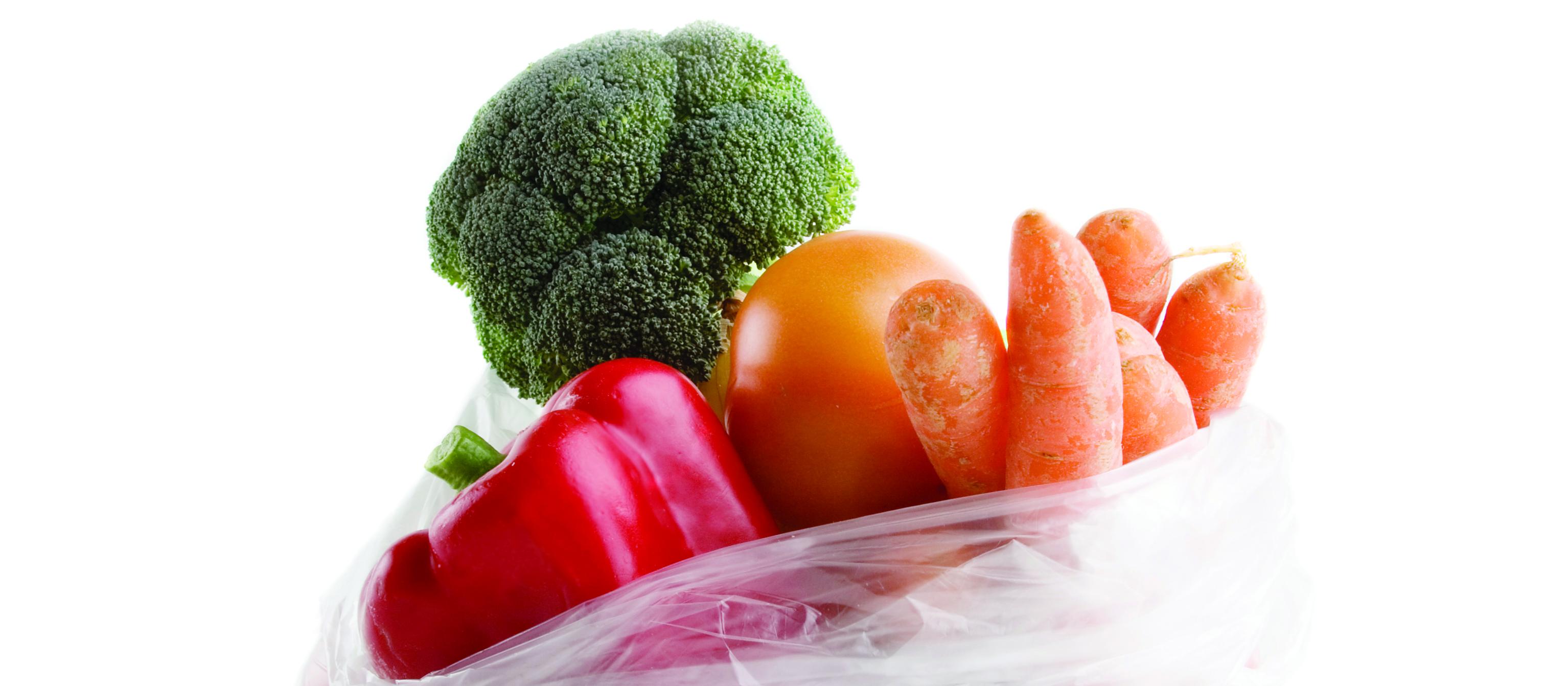 Vegetables in plastic bag