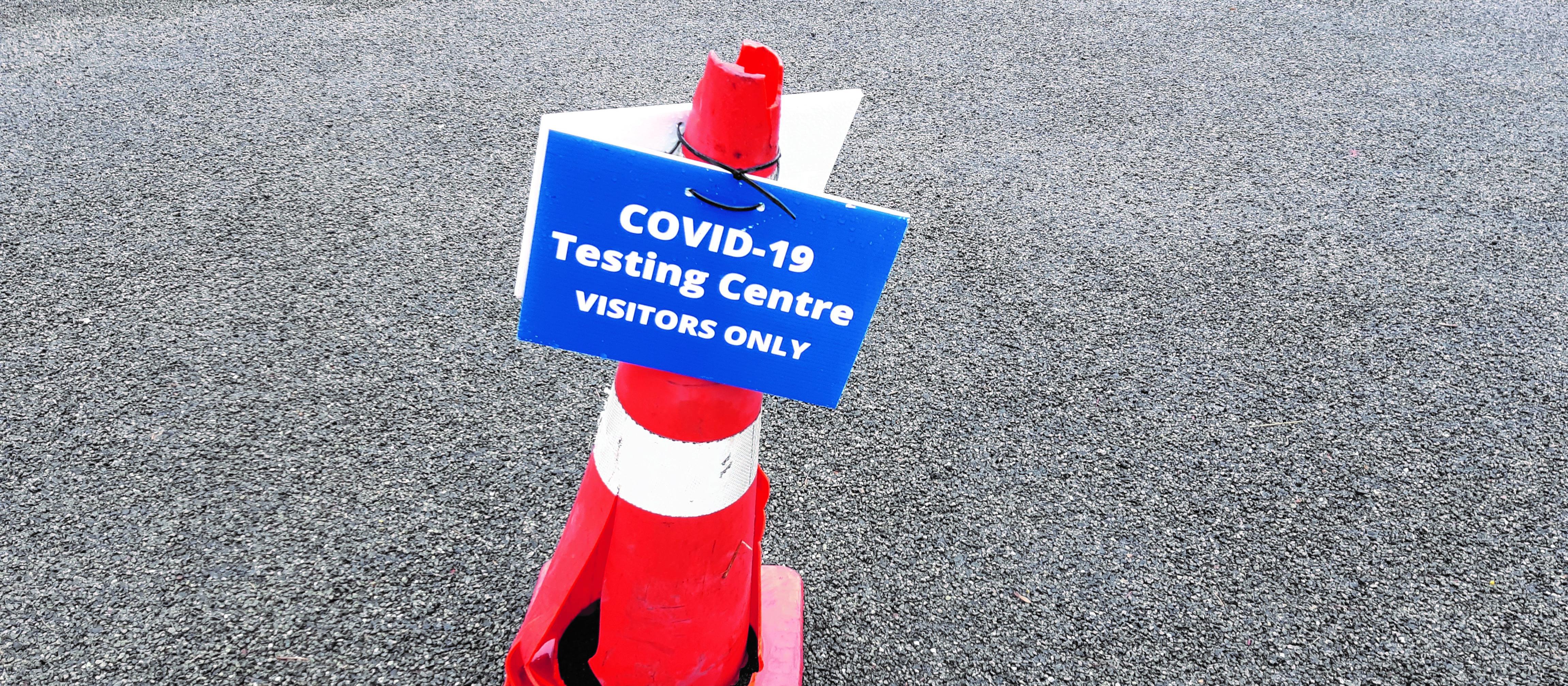 COVID19 Testing centre traffic cone