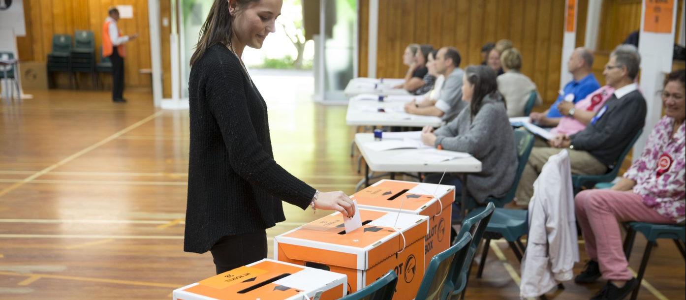 Woman voting, election, votes