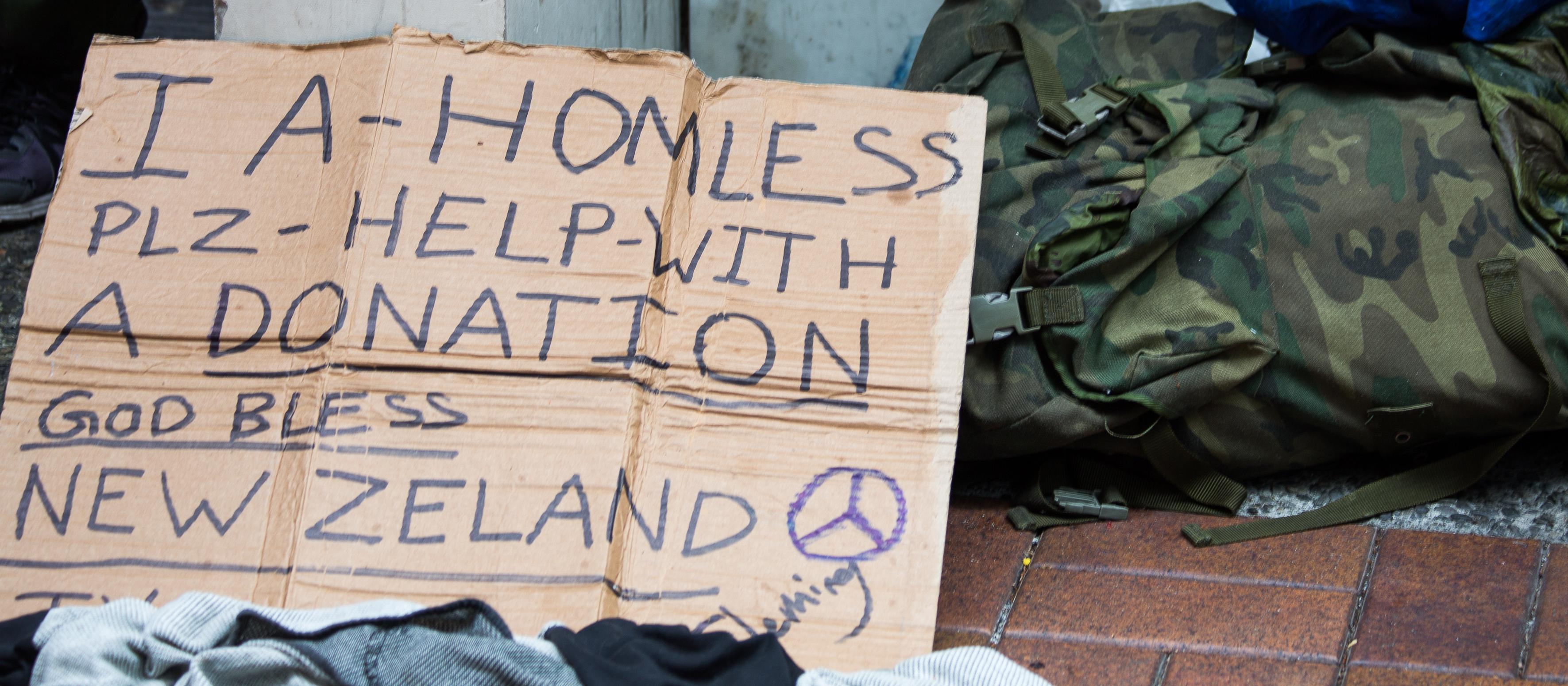 Poverty - Homeless sign