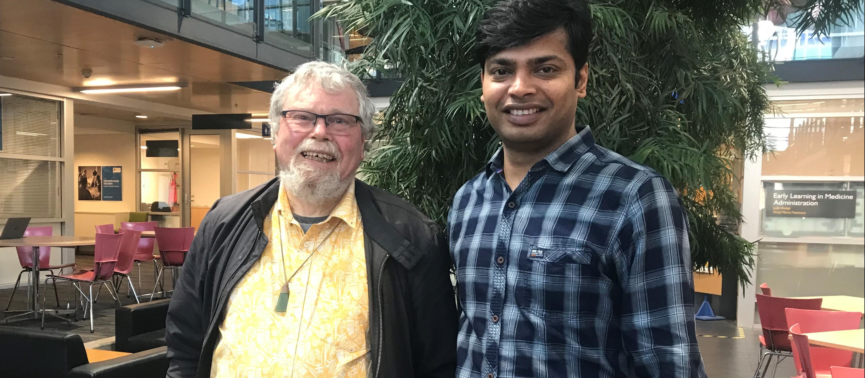 Emeritus professor Warren Tate and Dr Aniruddha Chatterjee