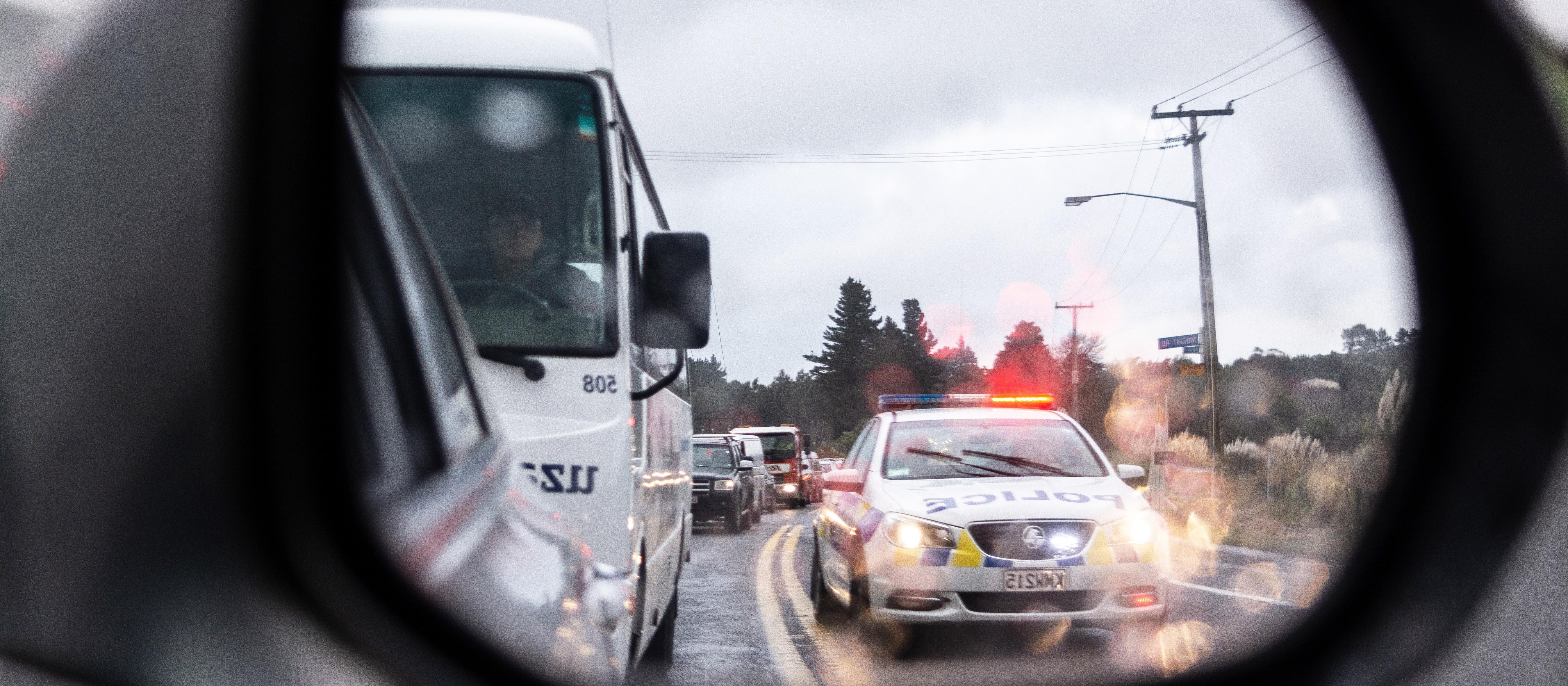 police on road