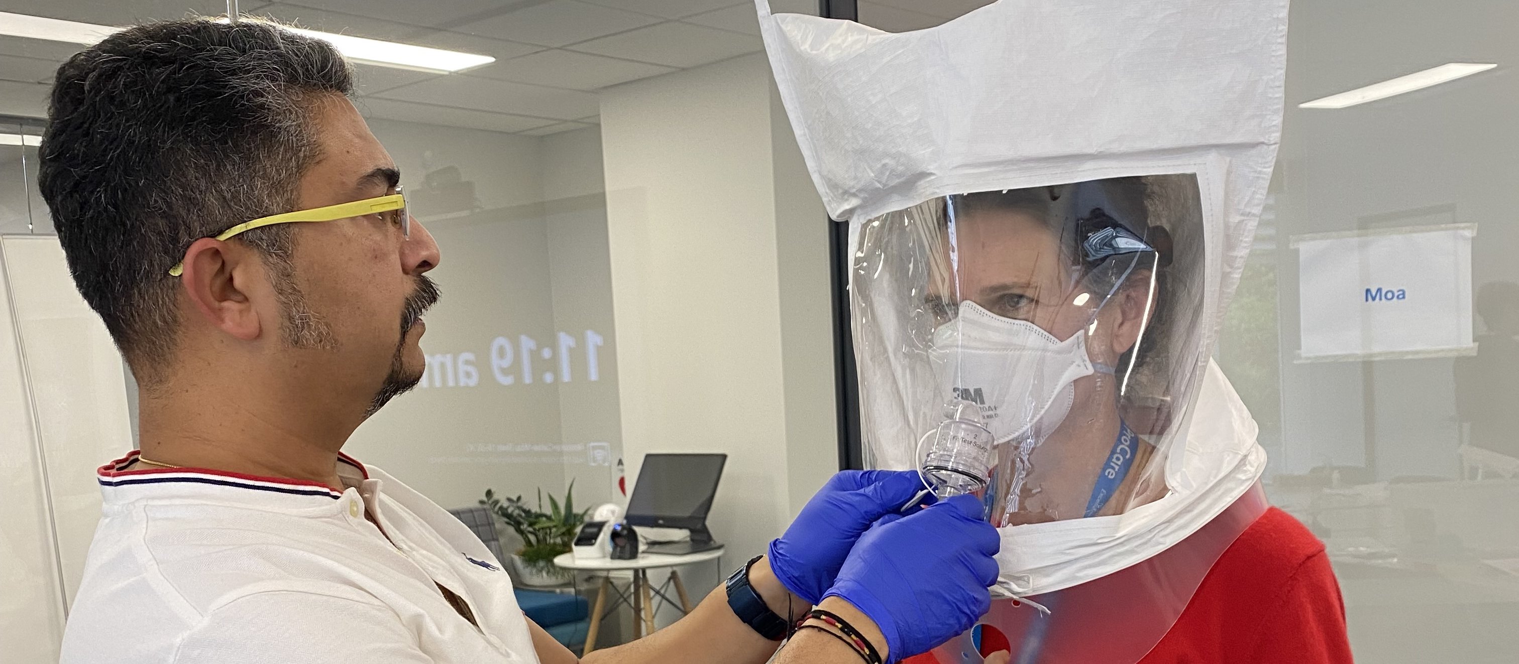 ProCare's fit test mask training with its practice support team