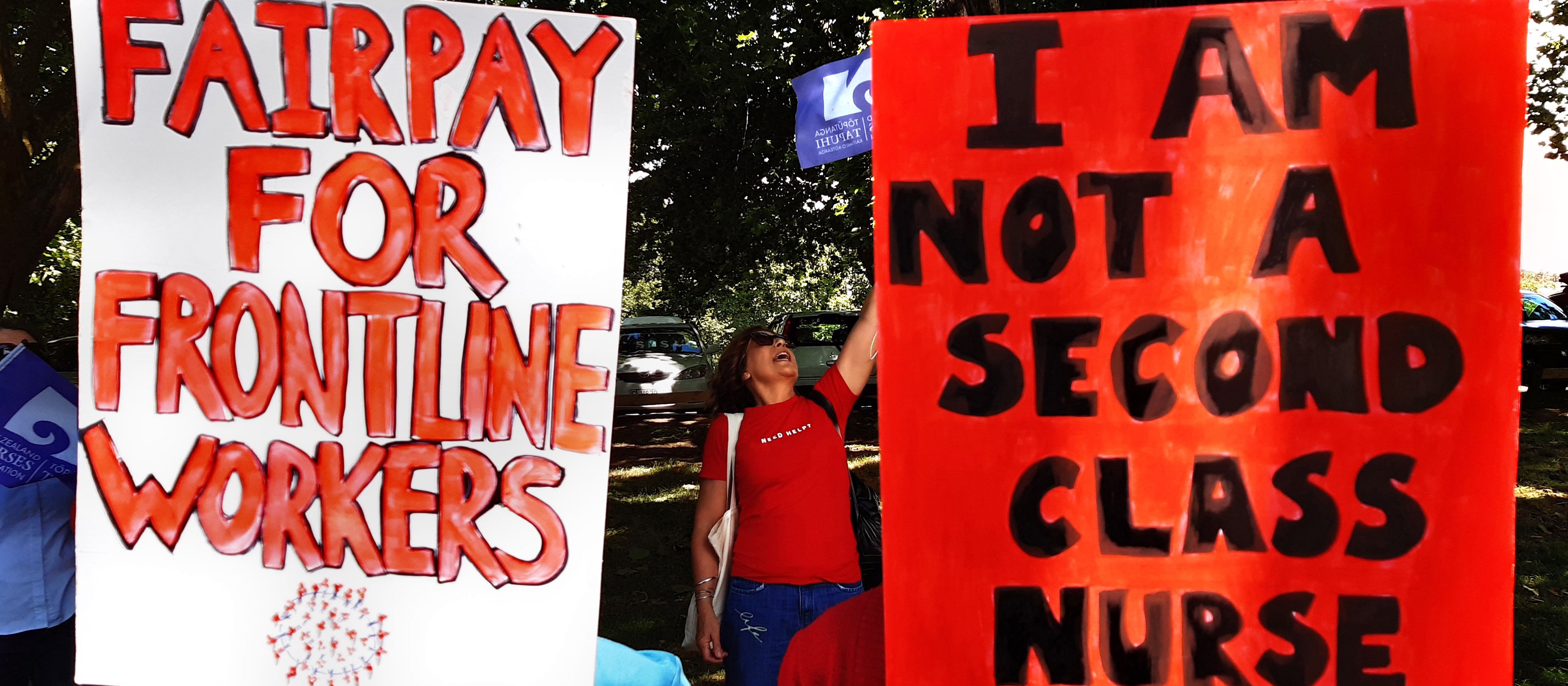 Fair Pay Second Class Placard Strike