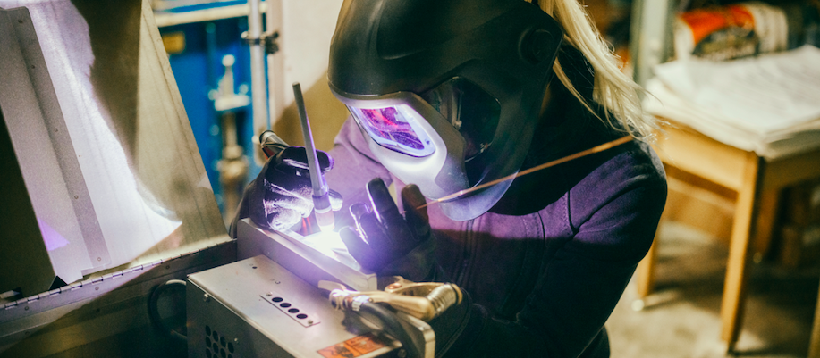 Woman welding