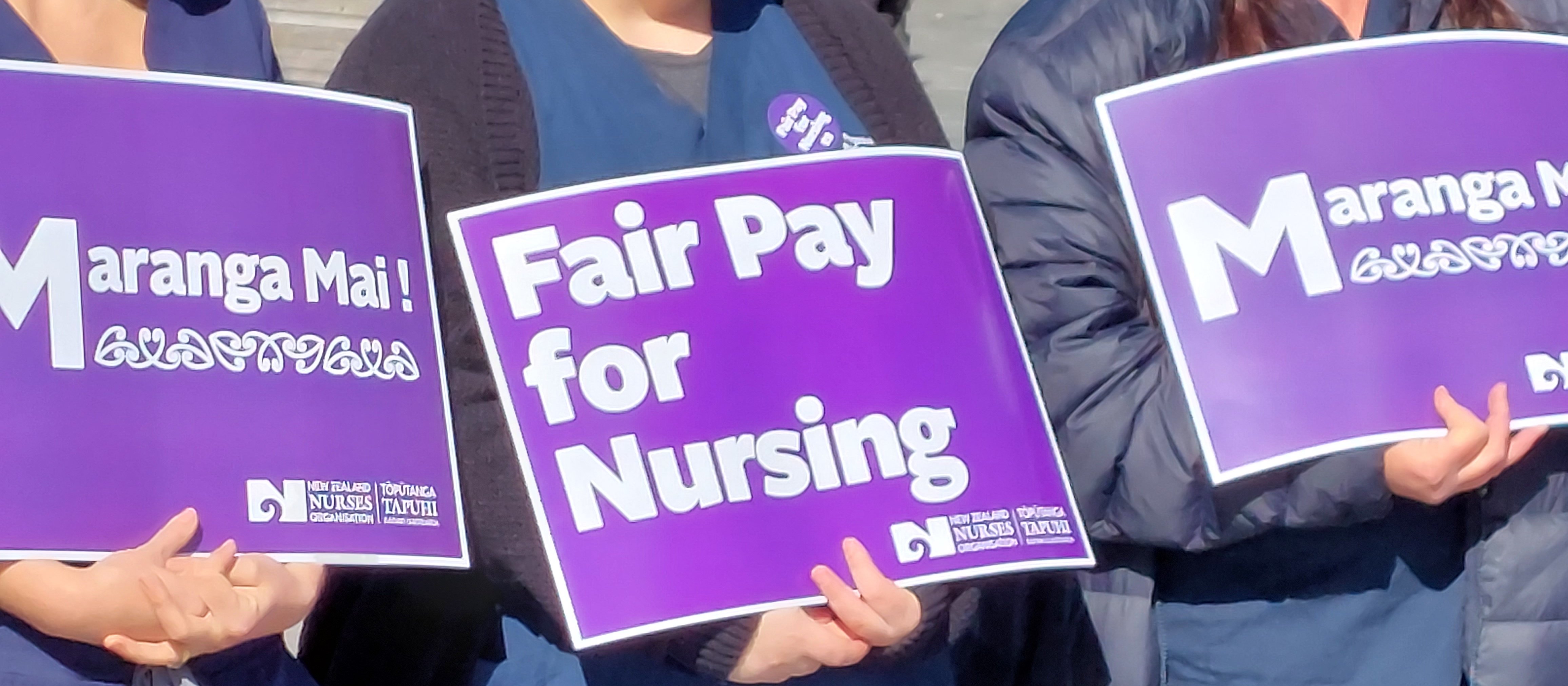 Nurse Nursing Fair Pay Placard II rally NZNO