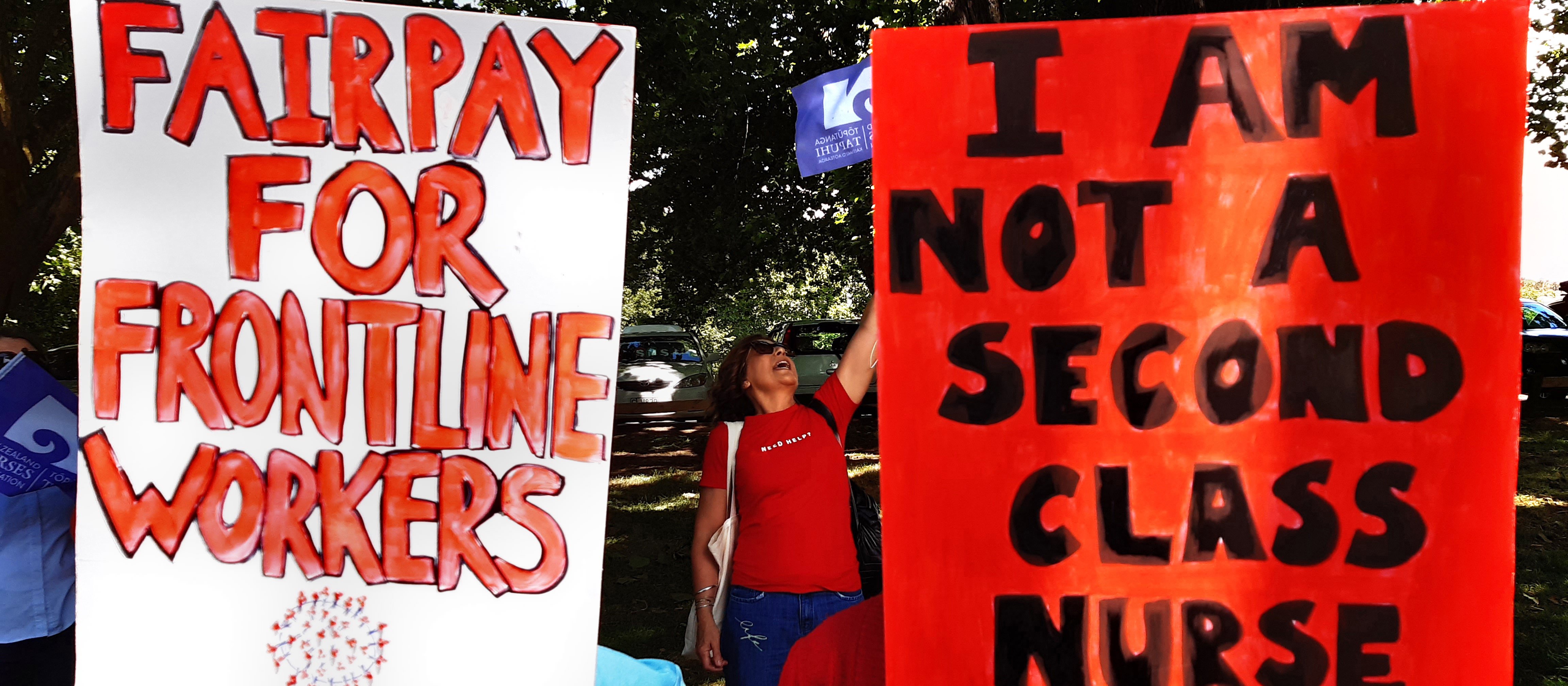 Fair pay second class placard strike 