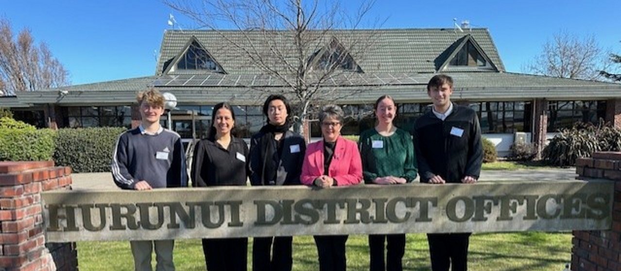 Hurunui Mayor Marie Black (third from right) hosted a group of third year medical students in Amberley last month