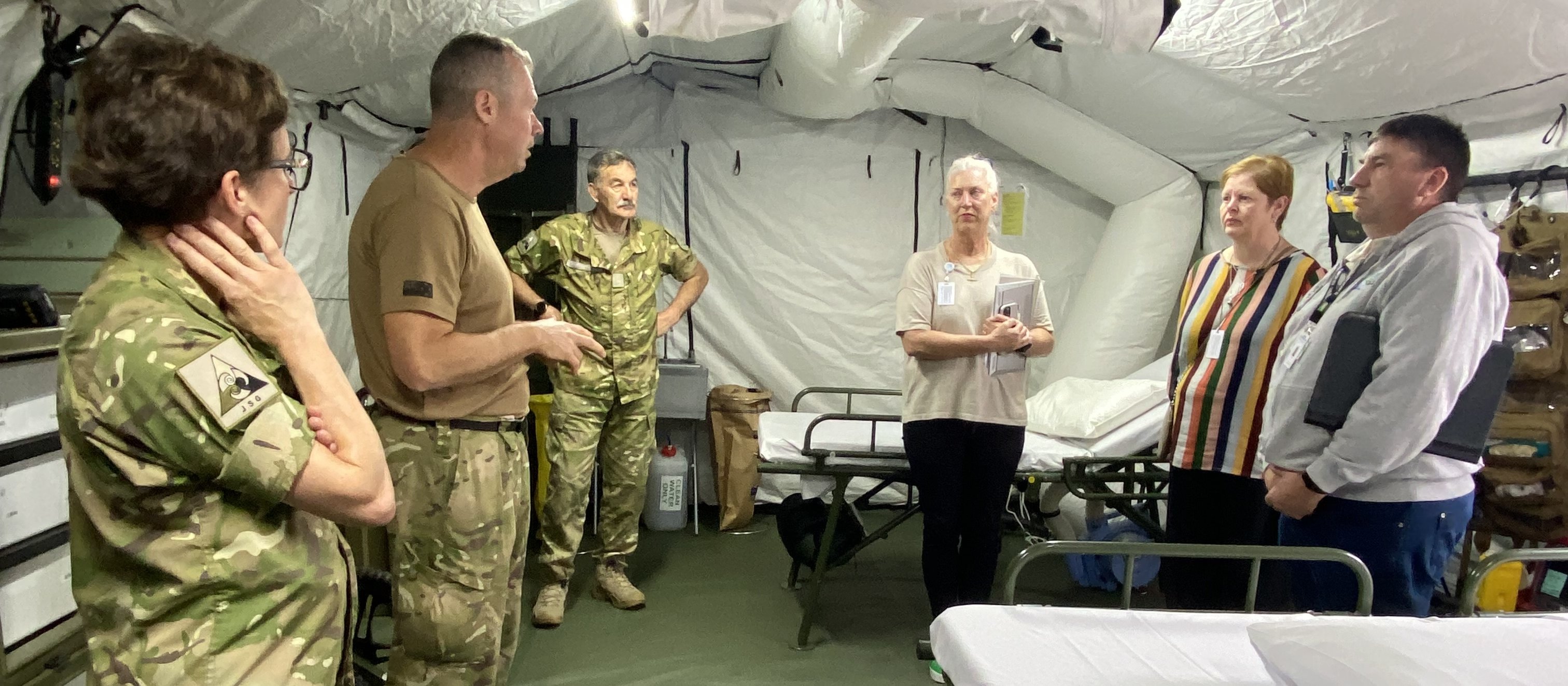 Ward tent during 2024 joint surgical field exercise between the Defence Force and Te Whatu Ora