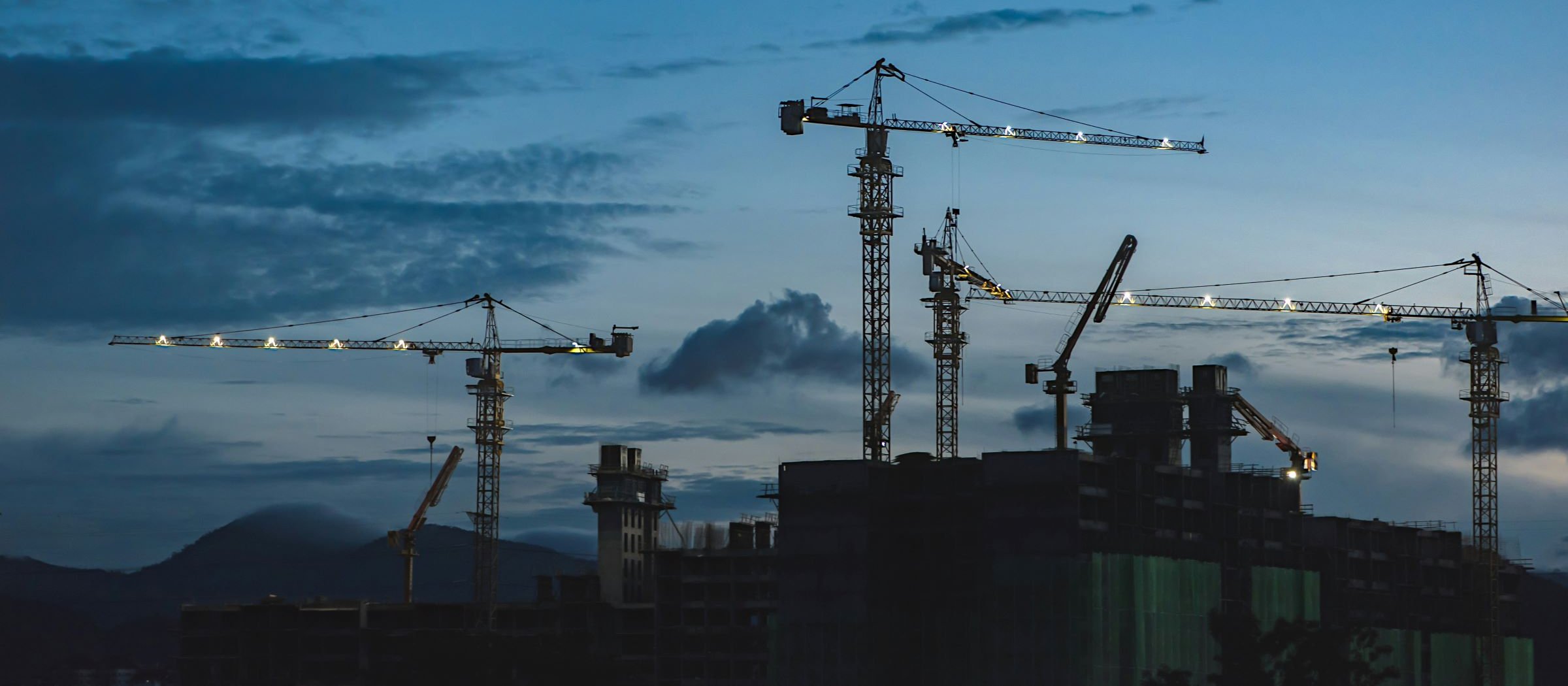 Cranes, building site