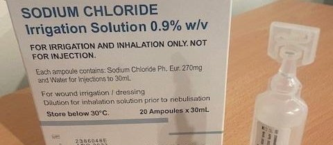 InterPharma sodium chloride box and ampules