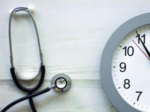 clock, stethoscope