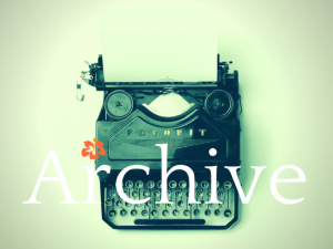 Archive green typewriter