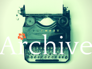 Archive green typewriter