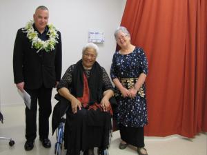 Tongan Health Society chief executive and clinical director Glenn Doherty, HRH Princess Mele Siu`ilikutapu Kalaniuvalu Fotofili of Tonga, and Tongan Health Society GP and tasilisili (quality, research and training) manager Glennis Mafi