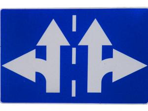 Road signs, two directions, split