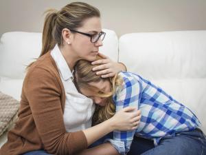 Teenager and mother