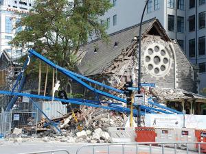 Trinity building, Christchurch earthquake [Flickr, Geoff Wilson] Trinity Building on Manchester Street, near the corner of Worcester Street