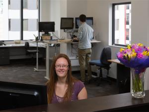  Main office with Tessa O’Brien, personal assistant/administrator, and Rory Stewart, publications editor