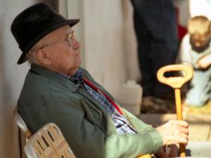 Older man, cane, elderly