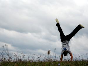 teenager, cartwheel