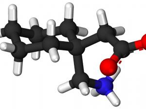 A model showing gabapentin’s molecular structure