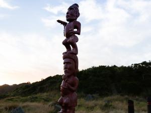 Carved Māori Pou