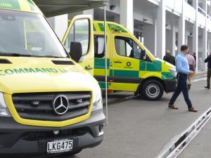 Emergency management and specialist response management manager, St John, Richard Swears with his satellite radio enabled ambulance