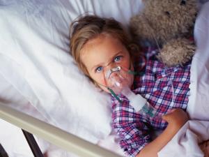 child, hospital, oxygen mask