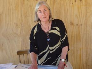 Marilynn Webb with her Te Waka Toi award. As feautured in the ODT 7 November 2018