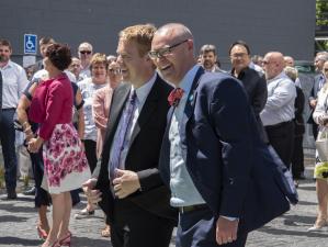 David Clark and Chris Hipkins open the new Manawa building