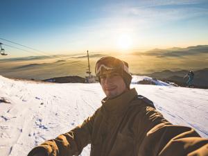 Snowboarder selfie