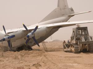 Cargo plane crash in Helmand, Province Afghanistan. No one was injured in the crash. [Photo: US Navy, July 2010]