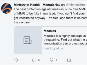 MOH TWEET RE MEASLES MAR 2019