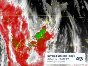 An infrared image of the weather system that battered the West Coast last week