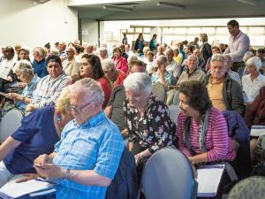 Crowd at a debate