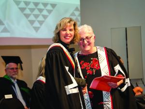 Dunedin GP Jill McIlraith (right) with college president Samantha Murton