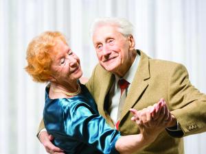 Older couple ballroom dancing