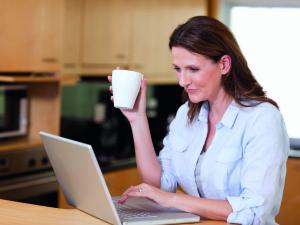 Woman drinking coffee