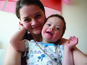 Mum with Down syndrome child