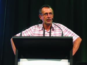 Garry Nixon at lectern